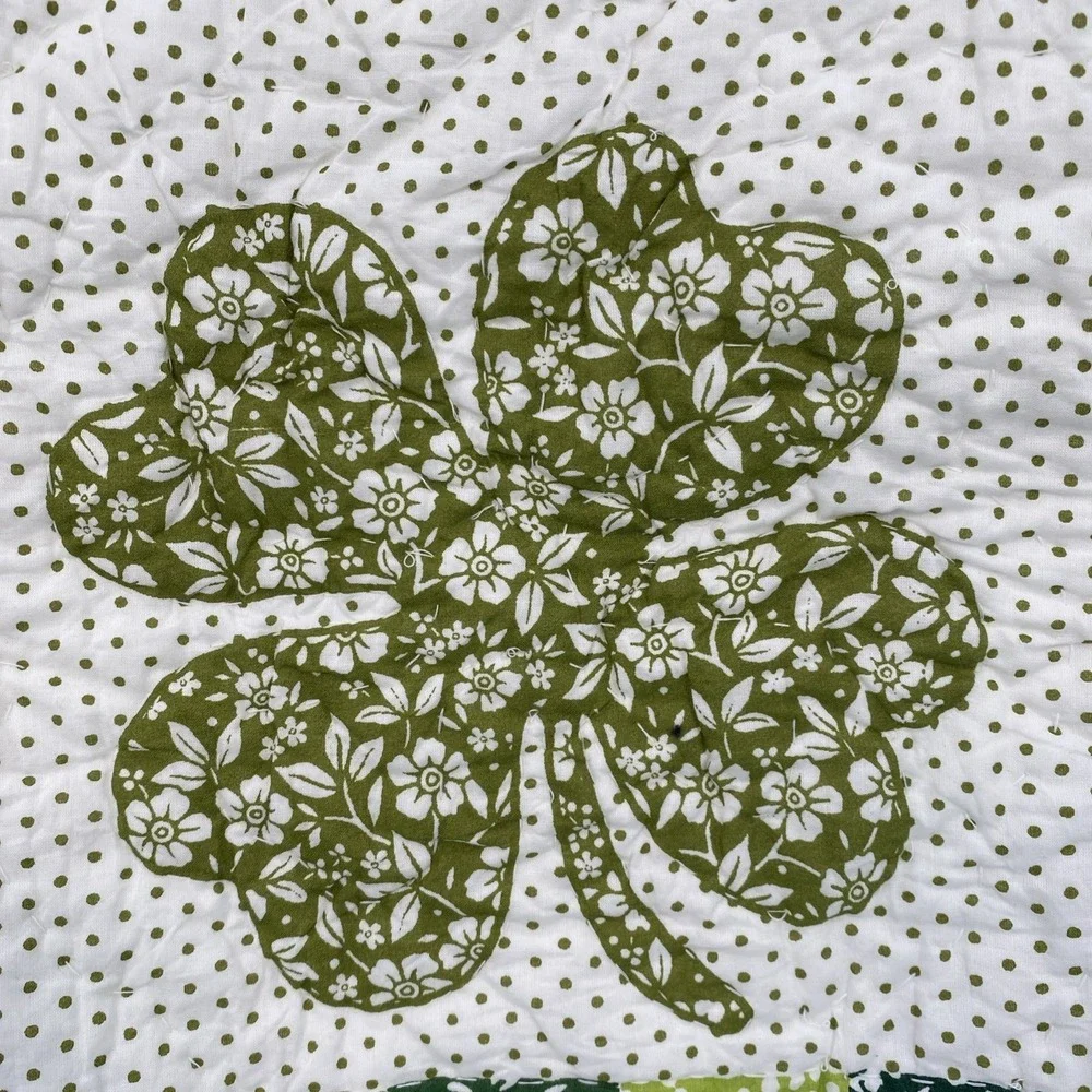 Storehouse Table Runner 16x72 Green St. Patrick's Day Irish Shamrocks Quilted